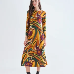 VESTIDO MIDI CON ESTAMPADO RIVERA