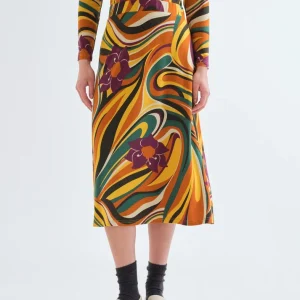 FALDA MIDI CON ESTAMPADO RIVERA