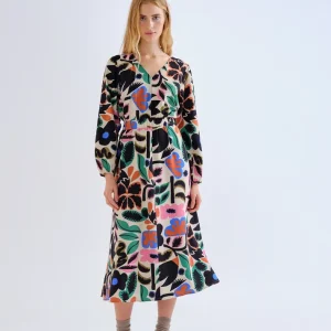 VESTIDO MIDI CON ESTAMPADO NEO GARDEN