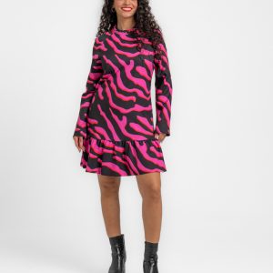 VESTIDO BALLOON CON VOLANTE Y TACHUELAS EN CUELLO - FEM REX