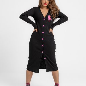 VESTIDO MIDI CANALÉ MANGA LARGA ABOTONADO - FEM REX